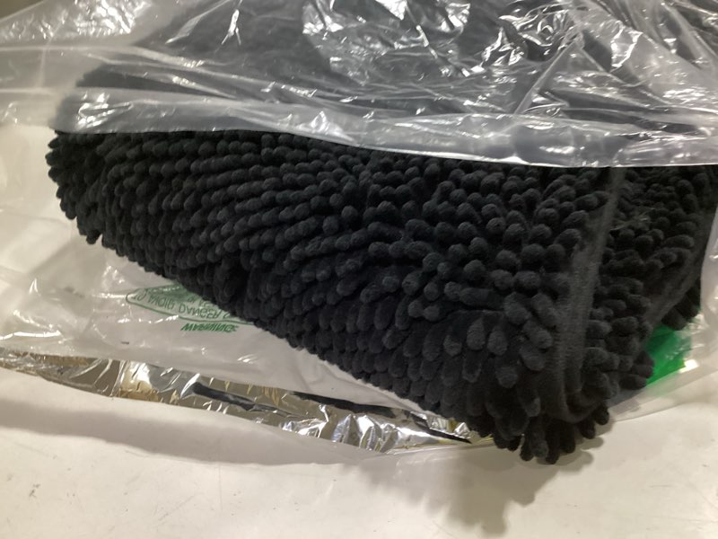 Condition photo showing Good Condition for olanly bathroom rugs 70x24, extra soft absorbent chenille bath rugs, rubber backing quick dry, machine washable bath mats for bathroom floor, tub and shower, home decor accessories, black 70" x 24" black