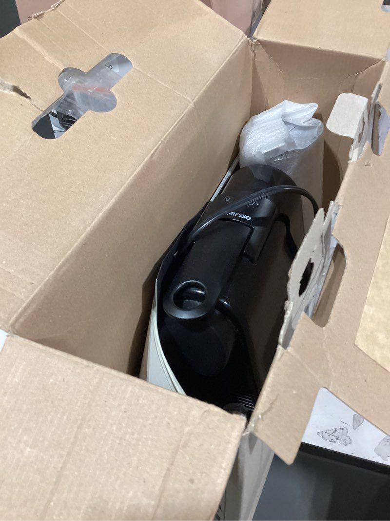 Condition photo showing As Is for nespresso essenza mini coffee and espresso machine by de'longhi, 1150 watts, 110ml, black