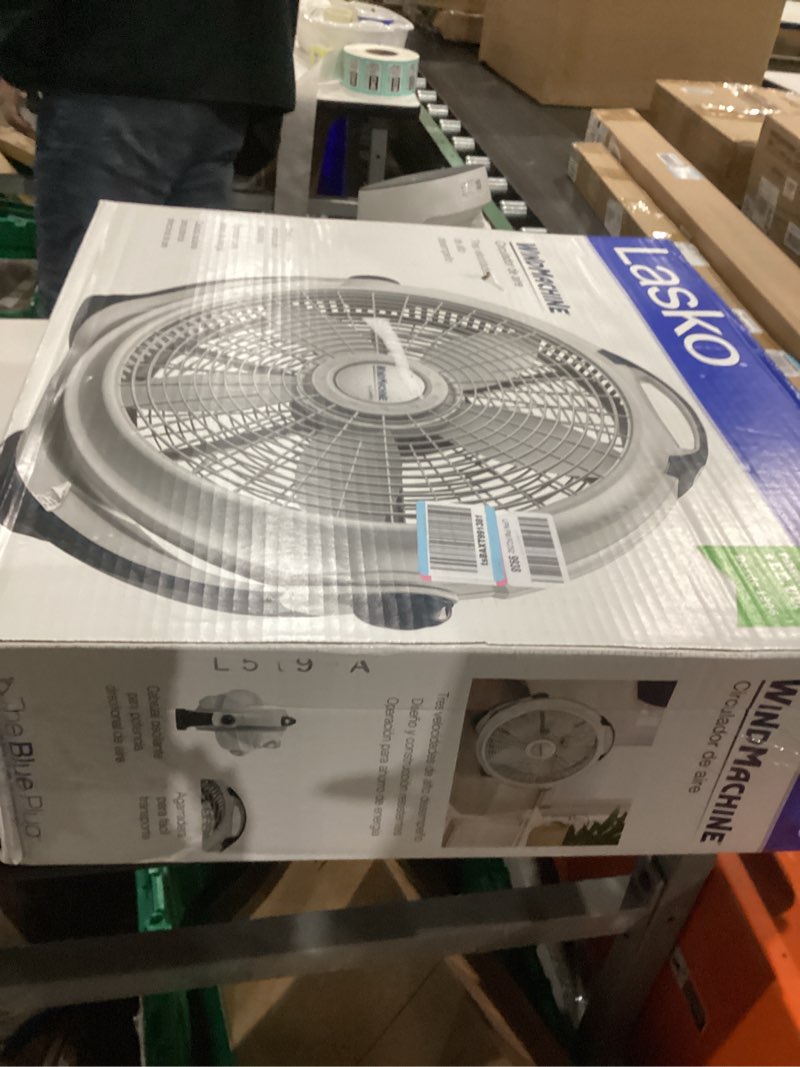 Lasko Wind Machine Fan, Air Circulator Fan with 3 Speeds, 20" Model 3300, Gray