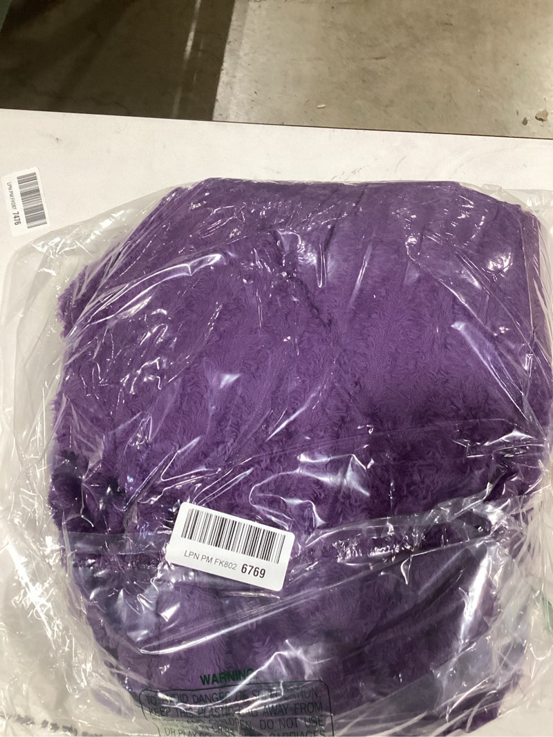 Condition photo showing Good Condition for NEWCOSPLAY Super Soft Throw Blanket Purple Premium Silky Flannel Fleece 3D Ribbed Jacquard Lightweight Bed Blanket All Season Use (Purple Ribbed, Throw(50"x60")) Purple Ribbed Throw(50"x60")