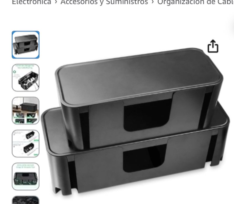Cable organizer box, cable organizer for power strips, surge protector, extension cable and cable management, cable management box (2 units, size