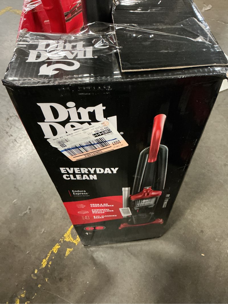 Condition photo showing As Is for dirt devil upright vacuum cleaners - hepa filtration