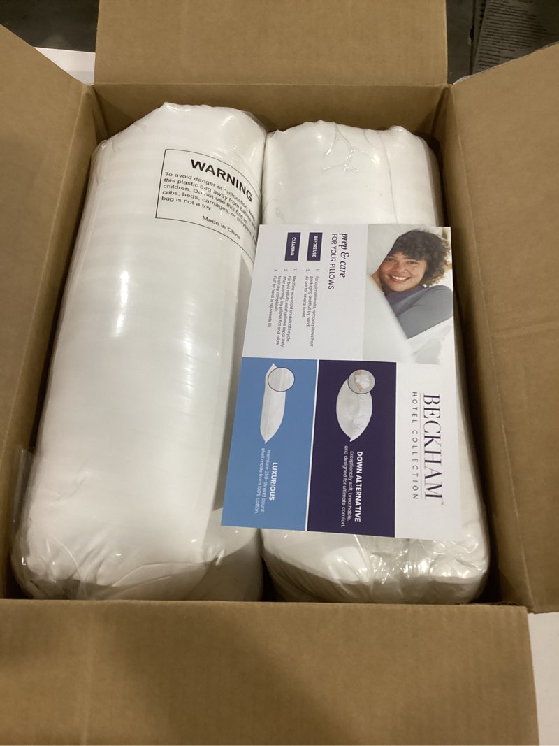 Condition photo showing Good Condition for Beckham Hotel Collection Bed Pillows Standard/Queen Size Set of 2 - Original Soft Down Alternative Pillow for Sleeping - Soft Support for Back, Stomach or Side Sleepers