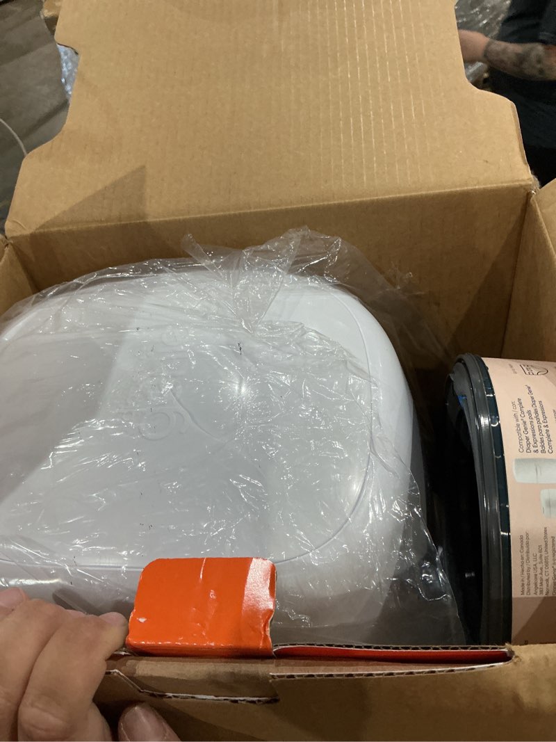 Condition photo showing New/Like New for diaper genie registry gift set | includes diaper genie complete diaper pail, 8 refill bags, 1 carbon filter | perfect starter kit bd231
