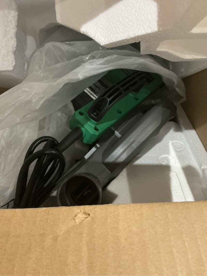 Condition photo showing As Is for (incomplete , missing pieces )metabo hpt 10-inch single bevel compound miter saw, 15-amp power saw with xact cut shadow line, precision miter angles, single bevel 0-45°, 40t tct miter saw blade, lightweight design, c10fcg2 c10fcg2 - next gen model