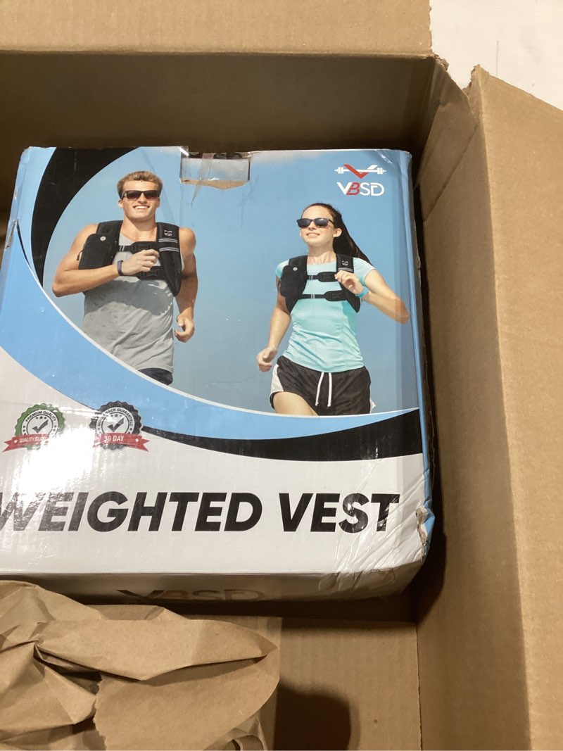 Condition photo showing New/Like New for VBSD Adjustable Weighted Vest for Women Men 4-10lb/11-20lb/20-32lb Vest with 6 Ironsand Weights Body Weight Vest with Reflective Strip for Running Walking Strength Training Workouts 4-10LB Black