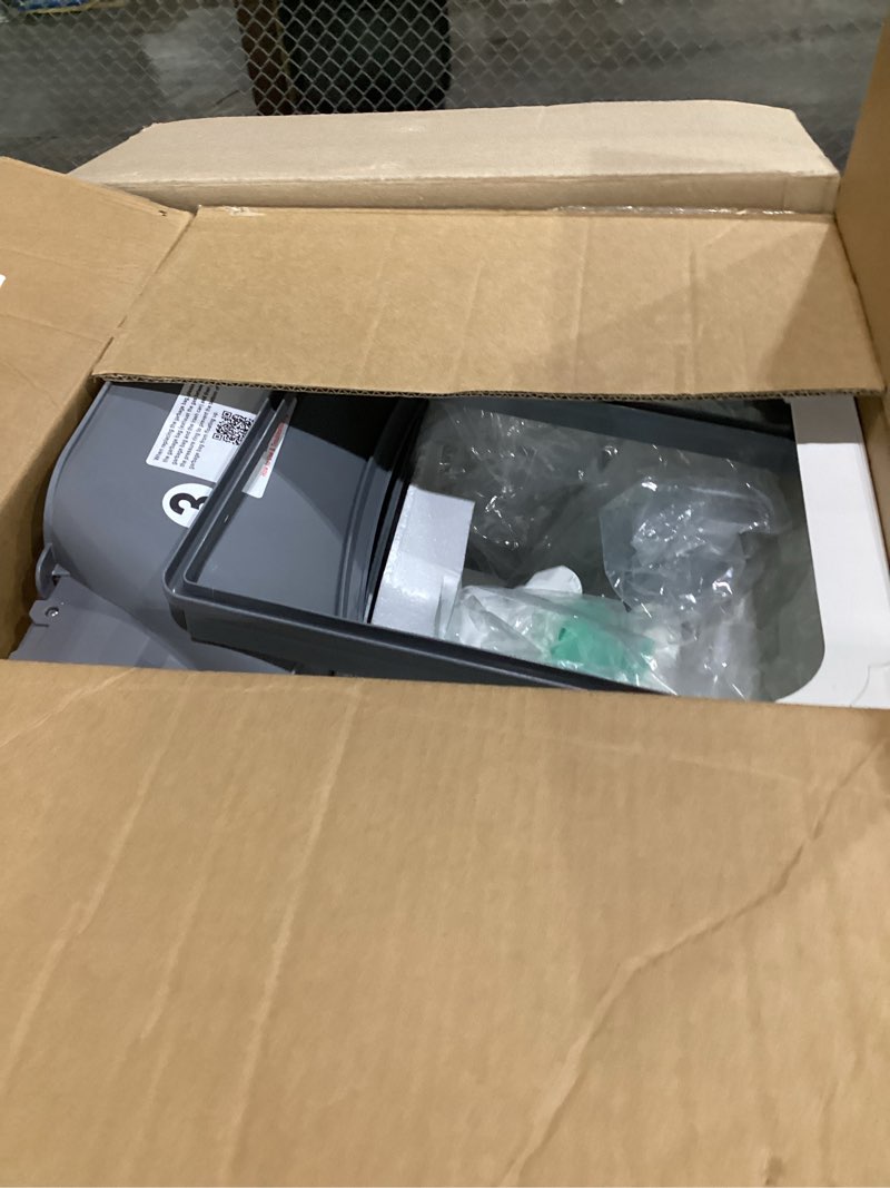Condition photo showing As Is for automatic cat litter box self cleaning - app control, open-design, smart health monitor, suitable for medium cats and kittens, anti-pinch safety, quiet operation - white