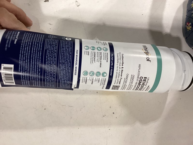 Condition photo showing As Is for whirlpool wheerm reverse osmosis under sink replacement filter