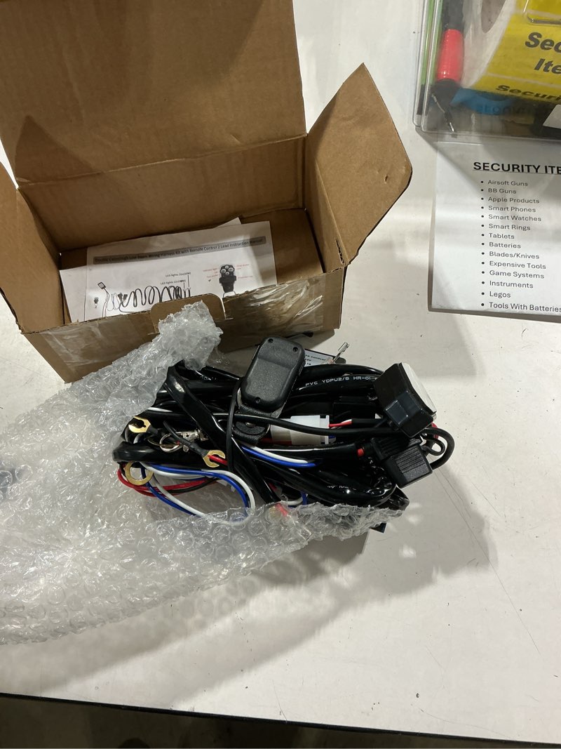 Condition photo showing Good Condition for double color/high low beam 2 lead wiring harness kit with remote control dc12v 40a led lights wiring harness switch relay 14awg core cable harness fit for work lights driving lights bar 2leads with remote control