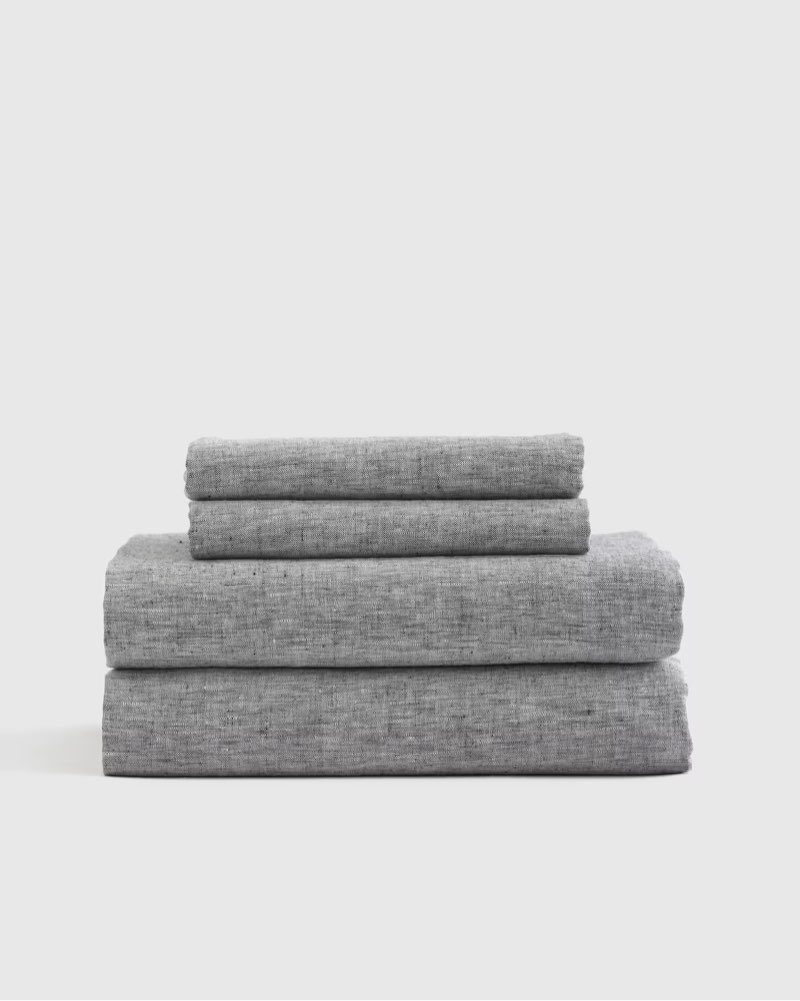 european linen sheet set size: queen solid: charcoal chambray 