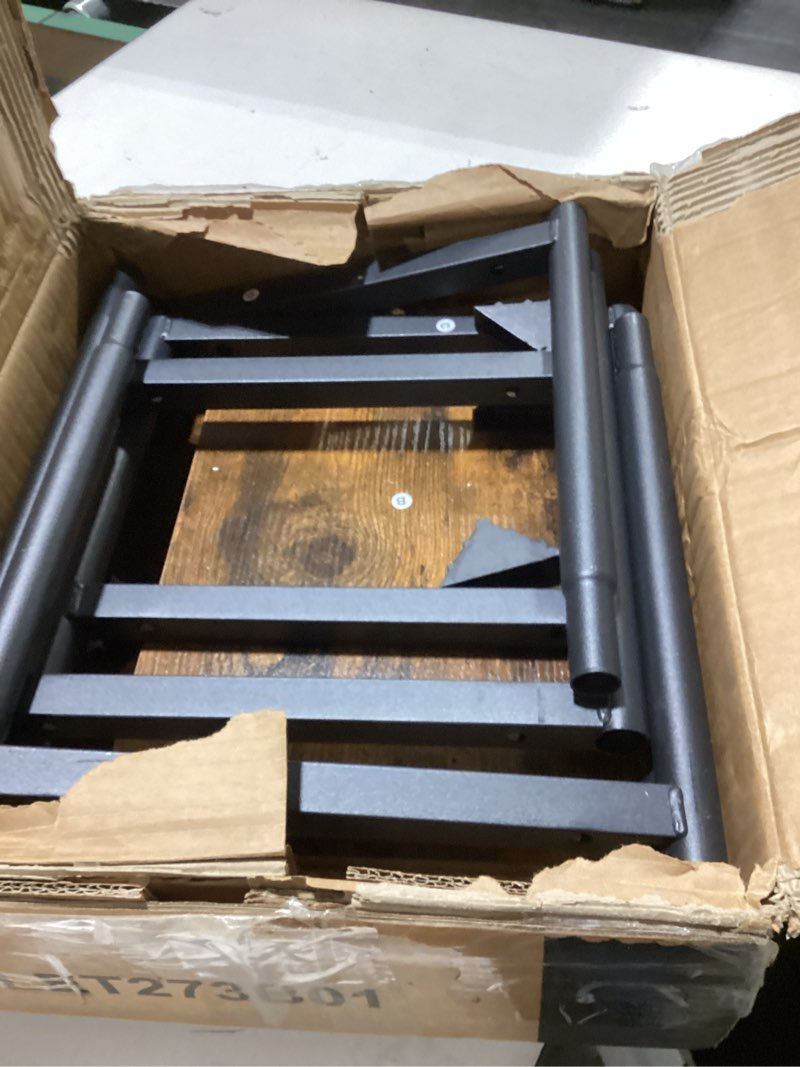 Condition photo showing As Is for VASAGLE Side Table, Small End Table, Tall Nightstand for Living Room, Bedroom, Office, Bathroom, Rustic Brown and Classic Black ULET273B01 Rustic Brown + Classic Black