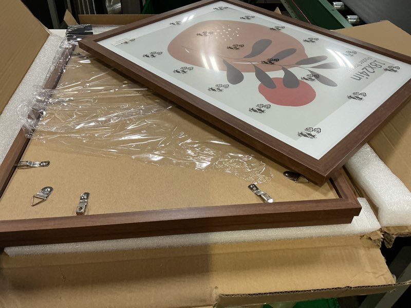 Condition photo showing Good Condition for yeskay 18x24 picture frame brown set of 3, display pictures 16x20 with mat or 18 x 24 without mat, poster frames 18x24 for wall hanging horizontal and vertical brown 18x24(3pk)