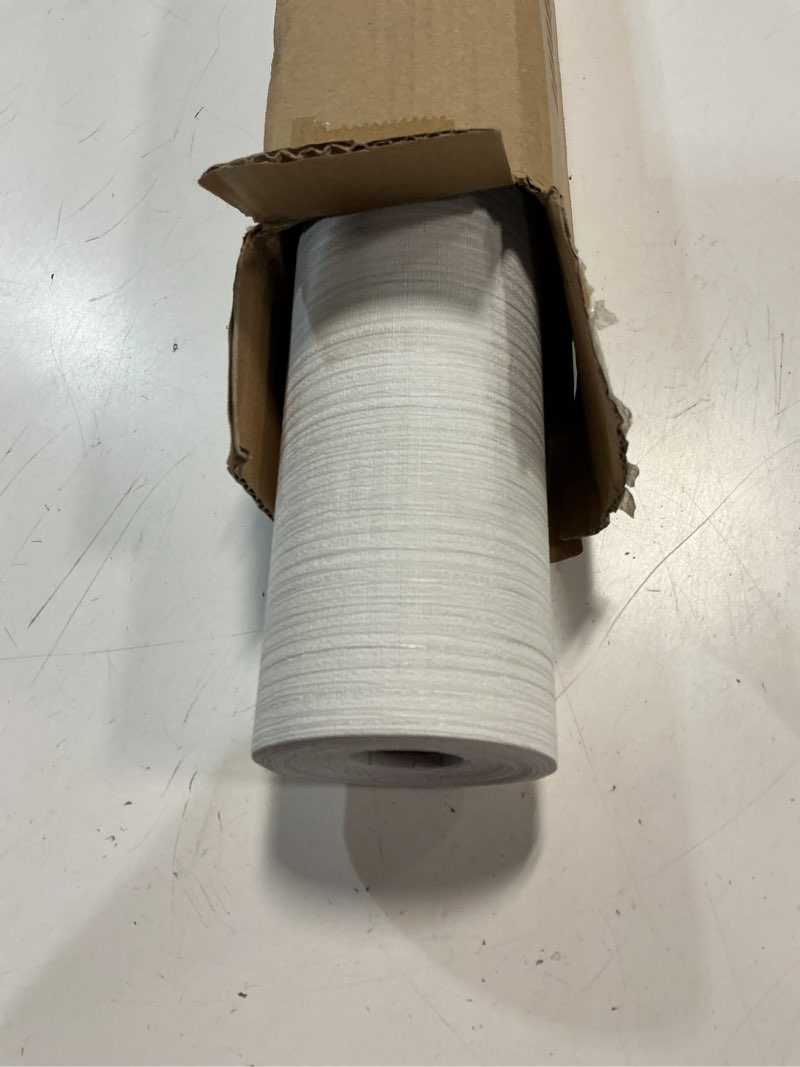 Condition photo showing Good Condition for haimin grasscloth textured wallpaper 24in x 393in fabric contact paper white wall paper linen peel and stick self-adhesive thick vinyl embossed film wallpaper (white)