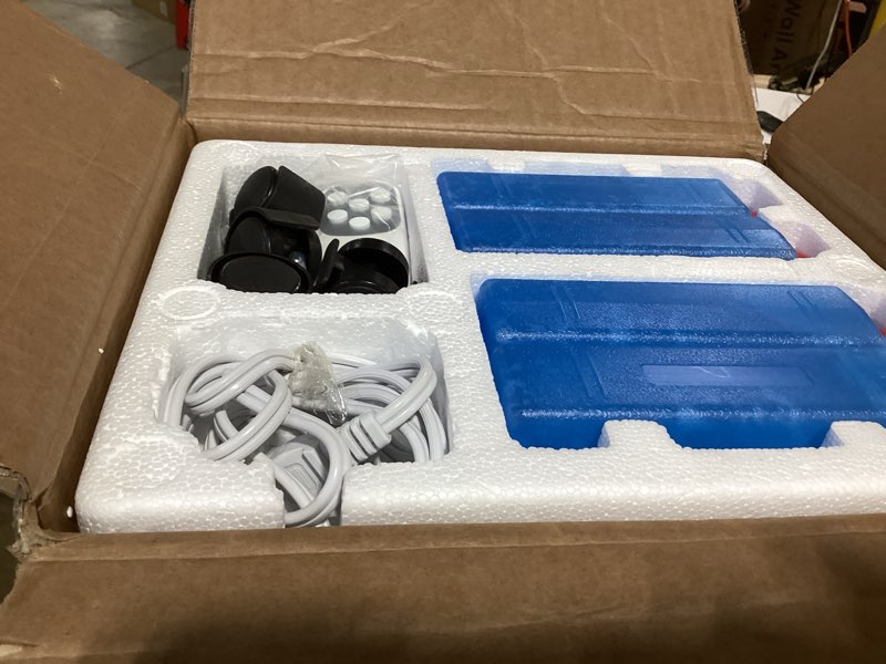 Condition photo showing As Is for portable air conditioners, windowless portable ac with 3 speeds, 3 modes, 8l evaporative air cooler w/7h timer, 90°oscillation, remote control air conditioners for bedroom, small room, home (white)