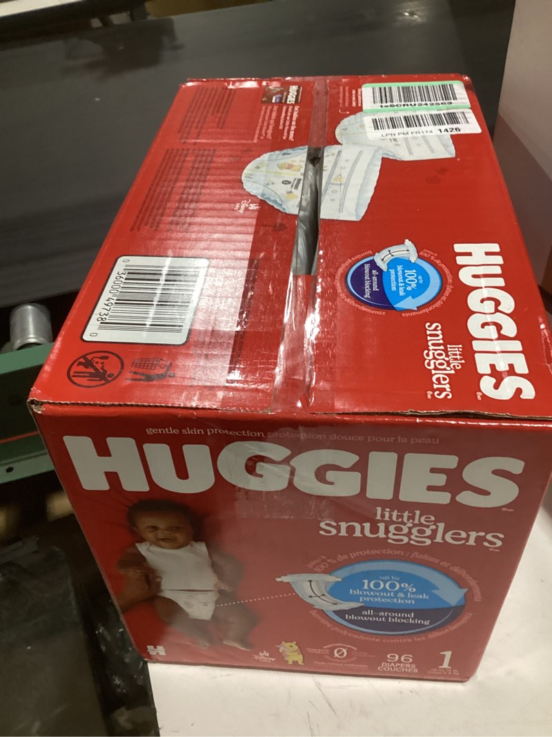 Condition photo showing New/Like New for huggies little snugglers diapers - size 1 - 96ct