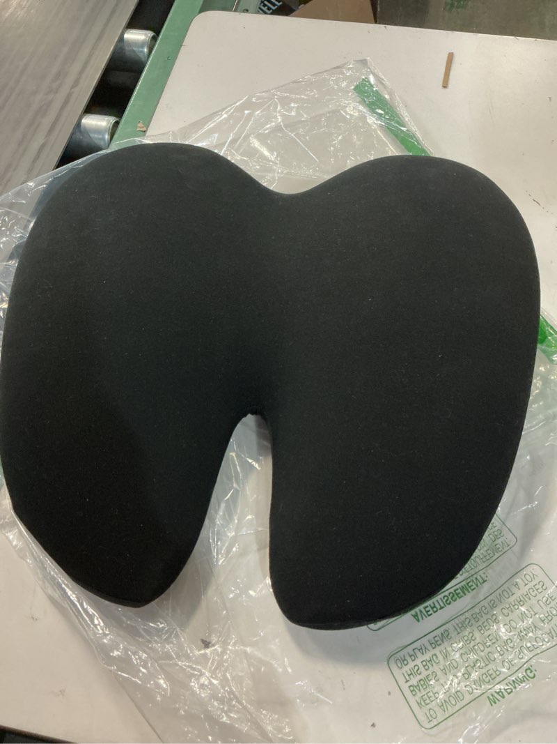 Condition photo showing Good Condition for c cushion lab extra dense lumbar pillow - patented ergonomic multi-region firm back support for lower back pain relief - lumbar support cushion with strap for office chair, car, sofa, plane - black