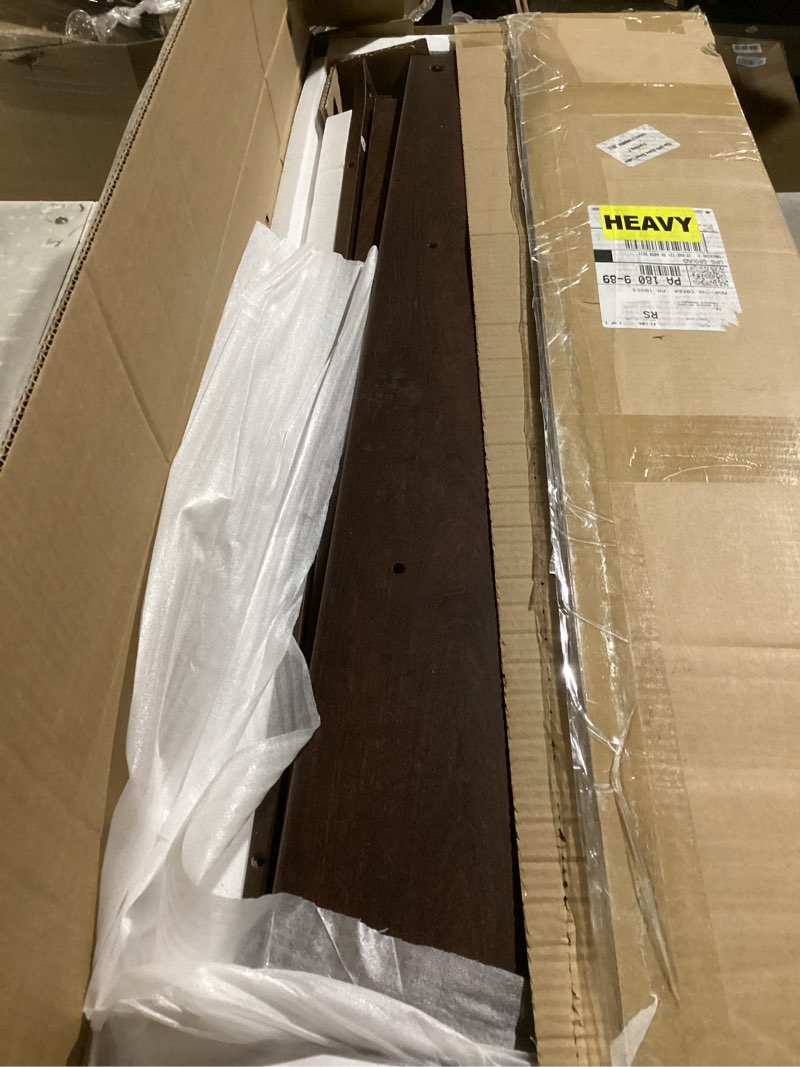 Condition photo showing Good Condition for bon augure 6 cube storage bookcase, 43" wide horizontal bookshelf with 330 lbs capacity, floor standing low wooden book shelf with curved edge for living room, office - brown cherry