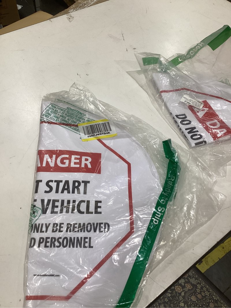 Condition photo showing Good Condition for accuform kdd715 stopout vinyl steering wheel message cover ansi-style legend danger do not start or 