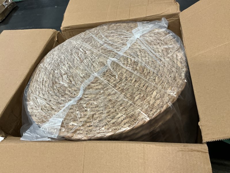 Condition photo showing Good Condition for kochorie set of 36 round woven placemats 13.8 inch bulrush placemats natural handwoven boho rattan wicker table mats for farmhouse & home dining 13.8 inch 36