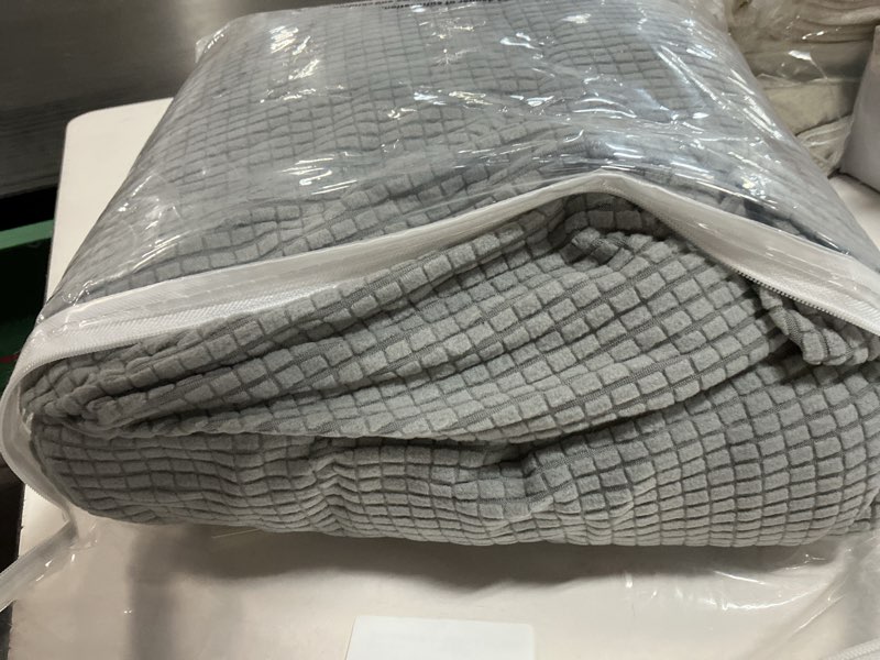 Condition photo showing Good Condition for couch cushion covers for sectional sofa l shape washable separate seat chaise couch cover stretch sofa slipcovers with 2 pcs pillowcases(3 seater + 1 chaise, light grey) light grey seat only: 3 seat + 1 chaise