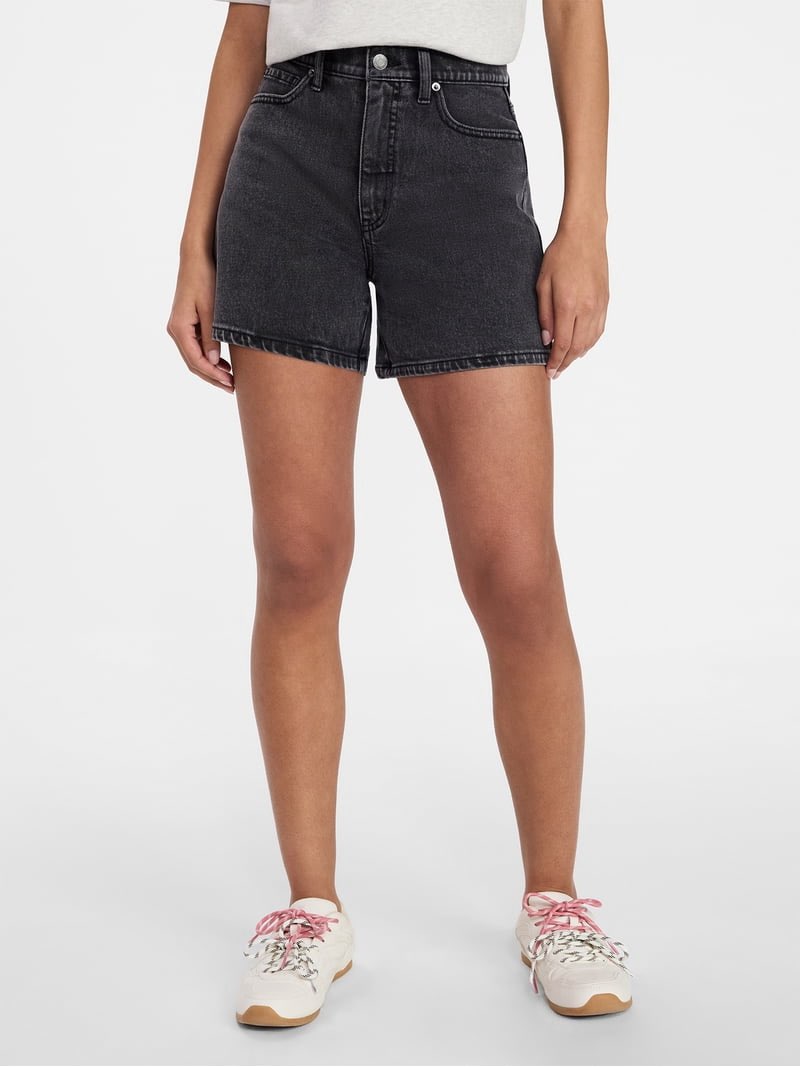 time and tru women's high rise denim shorts, 5" inseam size 12