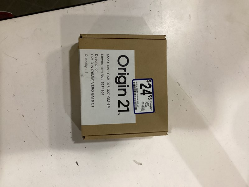 Condition photo showing New/Like New for origin 21 vero 3-in (76mm) center to center gun metal rectangular bar drawer pull (6-pack)