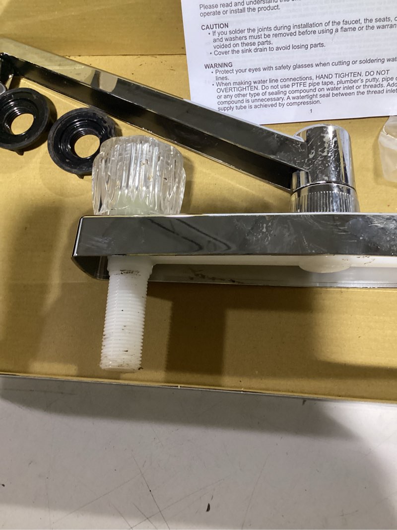Condition photo showing As Is for homewerks 10-k82wnch1b-z two handle kitchen faucet, chrome
