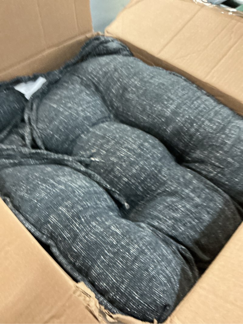 Condition photo showing Good Condition for basic beyond rocking chair cushions set of 2, porch rocker cushions for wooden rocking chairs outdoor with thick padding, back cushion with ties, tufted seat cushion with non-slip backing(navy)