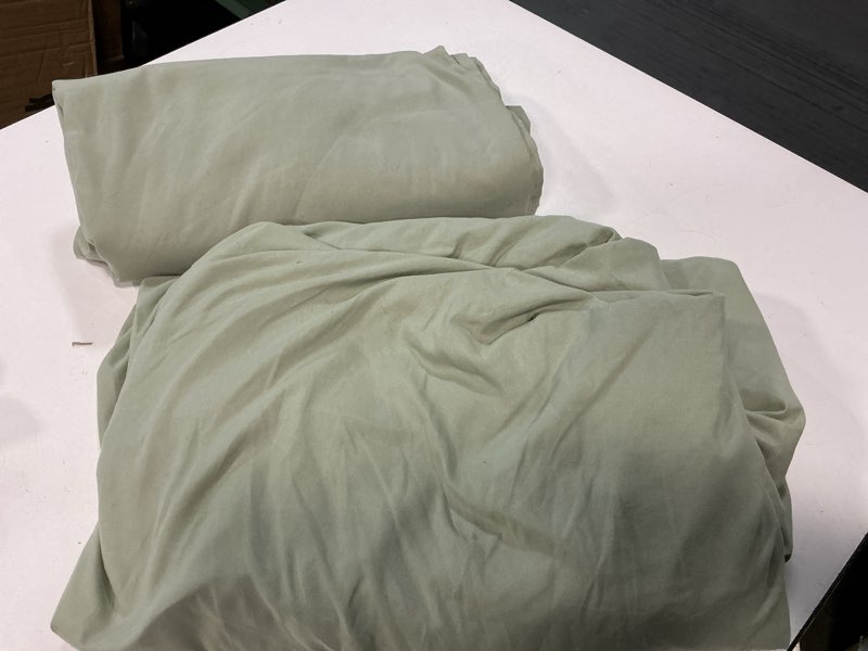 Condition photo showing As Is for  ( incomplete only 2 pcs ) WRENSONGE King Size Comforter Set- 7 Pieces Soft Sage Green Bed in a Bag King with Fitted Sheet, Flat Sheet, 2 Pillow Shams, and 2 Pillowcases- Warm Bed Set for All Season Sage Green King(102\"*90\")