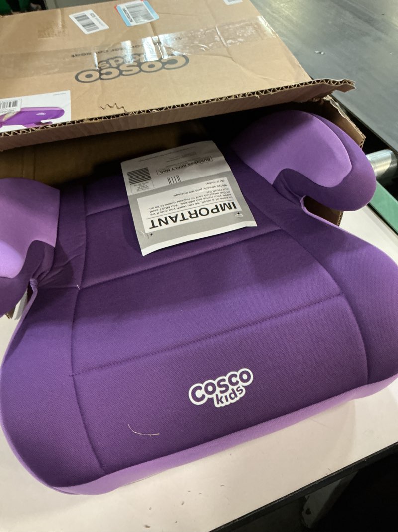 Condition photo showing Good Condition for Cosco Topside Backless Booster Car Seat, Lightweight Booster Seats for Cars 40-100 lbs, Backless Booster Seat for Car, Grape Grape 1 Pack