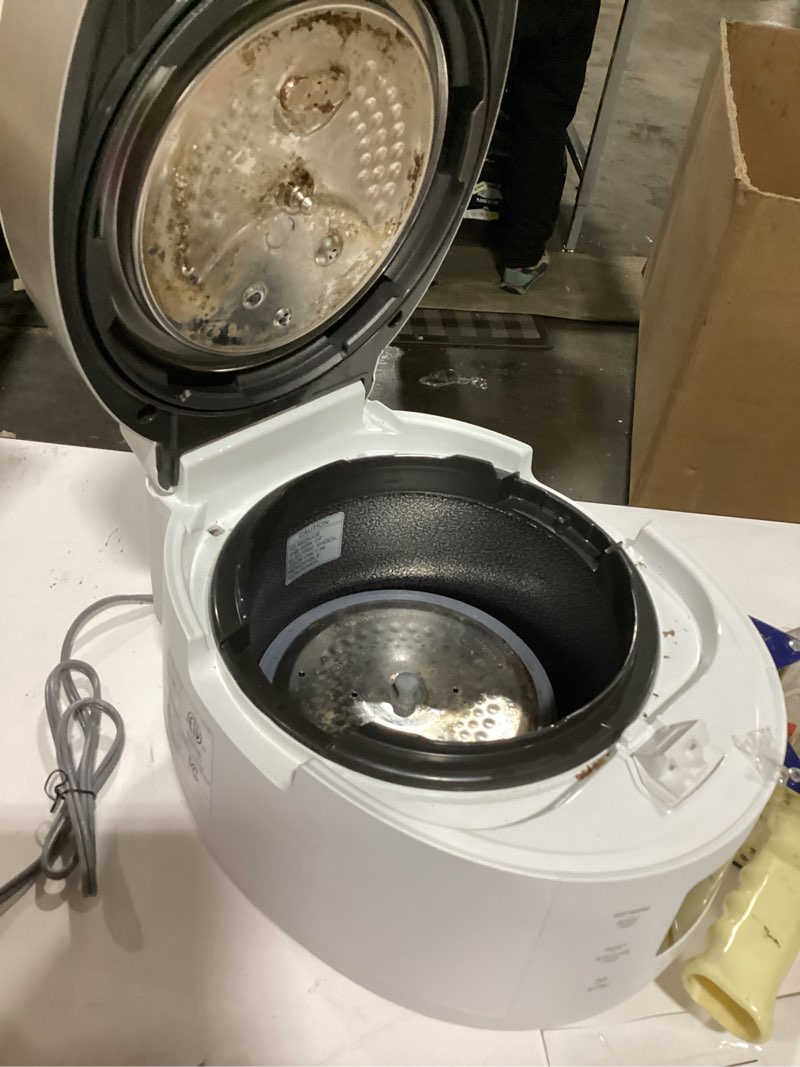 Condition photo showing As Is for CUCKOO Twin Pressure Rice Cooker 6-Cup Uncooked / 12-Cup Cooked with Nonstick Inner Pot, Versatile Rice Maker & Warmer with 16 Menu Options, Open Cooking Mode, Voice Guide, White (CRP-ST0609FW) 6 Cup White