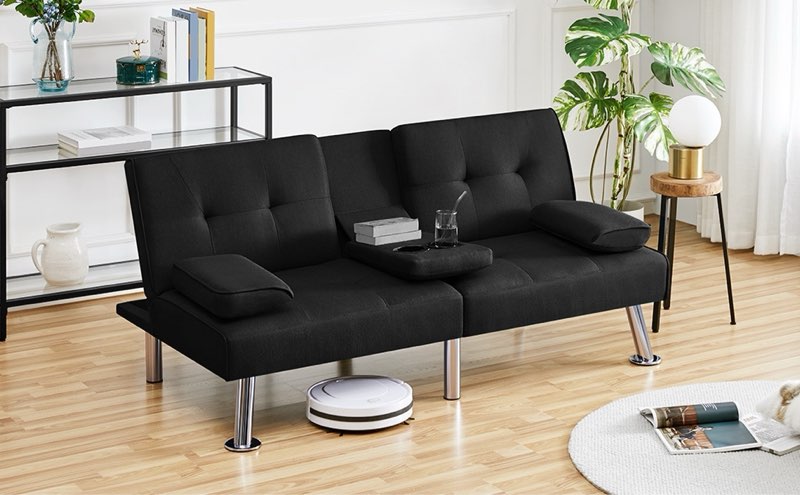 Two seat sofa bed with drop down coffee table TC501-VN 