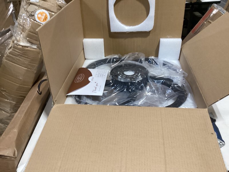 Condition photo showing As Is for ceiling fans with lights and remote, flush mount ceiling fan with light, 3000-6500k dimmable modern led ceiling fans, 6 wind speeds, low profile small ceiling fan for bedroom, kitchen, office matte black 18 inch