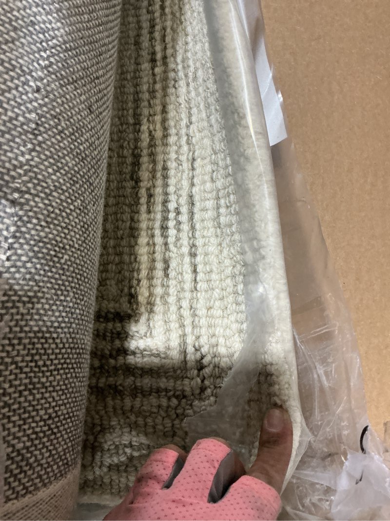 Condition photo showing As Is for Loloi Amber Lewis Windsor Collection WIN-01 Ivory/Stone 2'-3" x 3'-9" Accent Rug Ivory / Stone 2'3" x 3'9" (Rectangular)