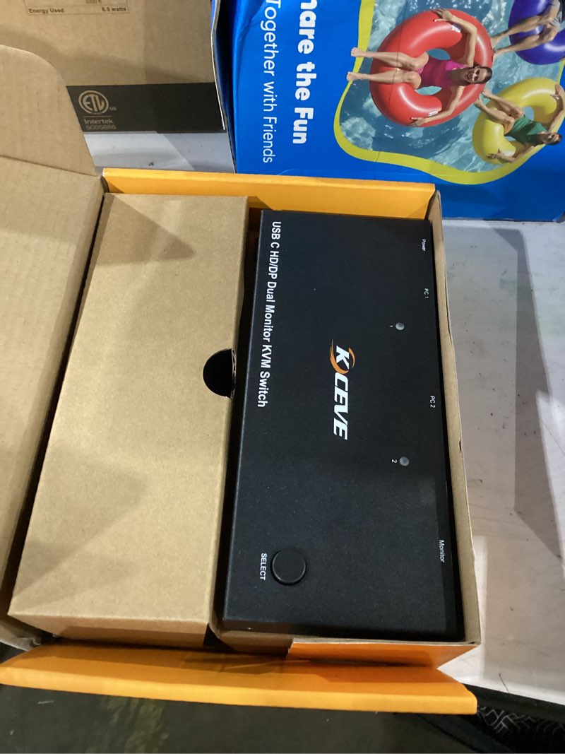 Condition photo showing Good Condition for usb c kvm switch 2 monitors 2 computers usb c dual monitor kvm switch for laptop & desktop, usb 3.0 mst dual hdmi 4k@60hz, pd 87w for laptop, with wired remote black black usb c+hdmi+dp kvm 2 computers