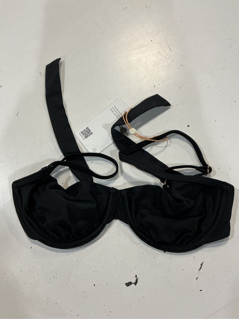 Condition photo showing New/Like New for italian demi bikini top, s, black