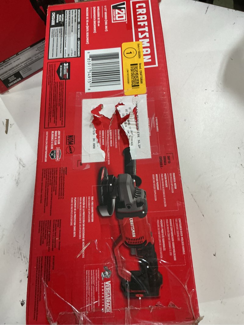 Condition photo showing As Is for craftsman v20 4.5-in 20-volt max trigger switch cordless angle grinder