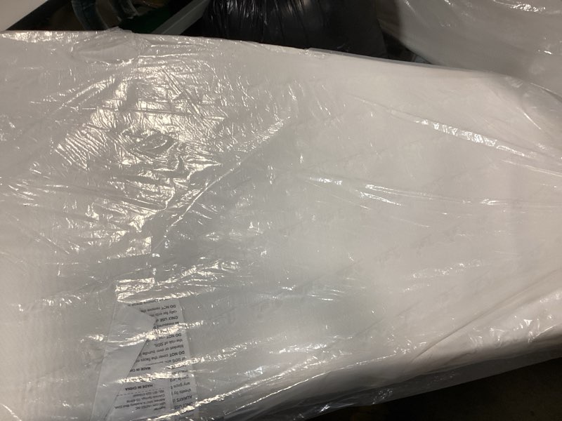 Condition photo showing As Is for babelio breathable crib mattress, dual-sided, memory foam, waterproof, removable and machine-washable cover, for toddler and baby 52" x 27.5" crib mattress cloud 1