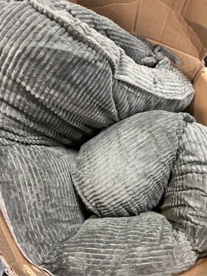 Condition photo showing As Is for (incomplete )  102.4'' cloud couch with 1 ottoman, 4 deep seat convertible modular sectional sofa, plush corduroy & memory foam couches with 6 soft pillows for living room, apartment