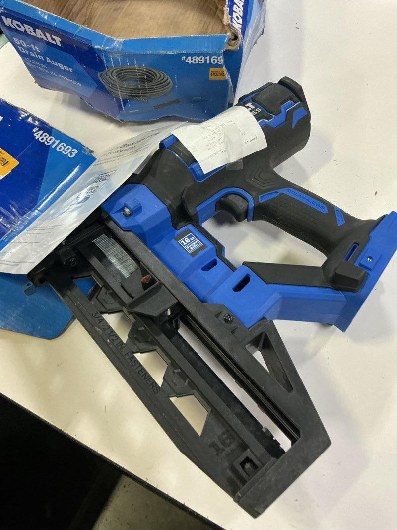 Condition photo showing As Is for kobalt xtr 2-1/2-in 16 -gauge cordless straight finish nailer (battery not included and charger