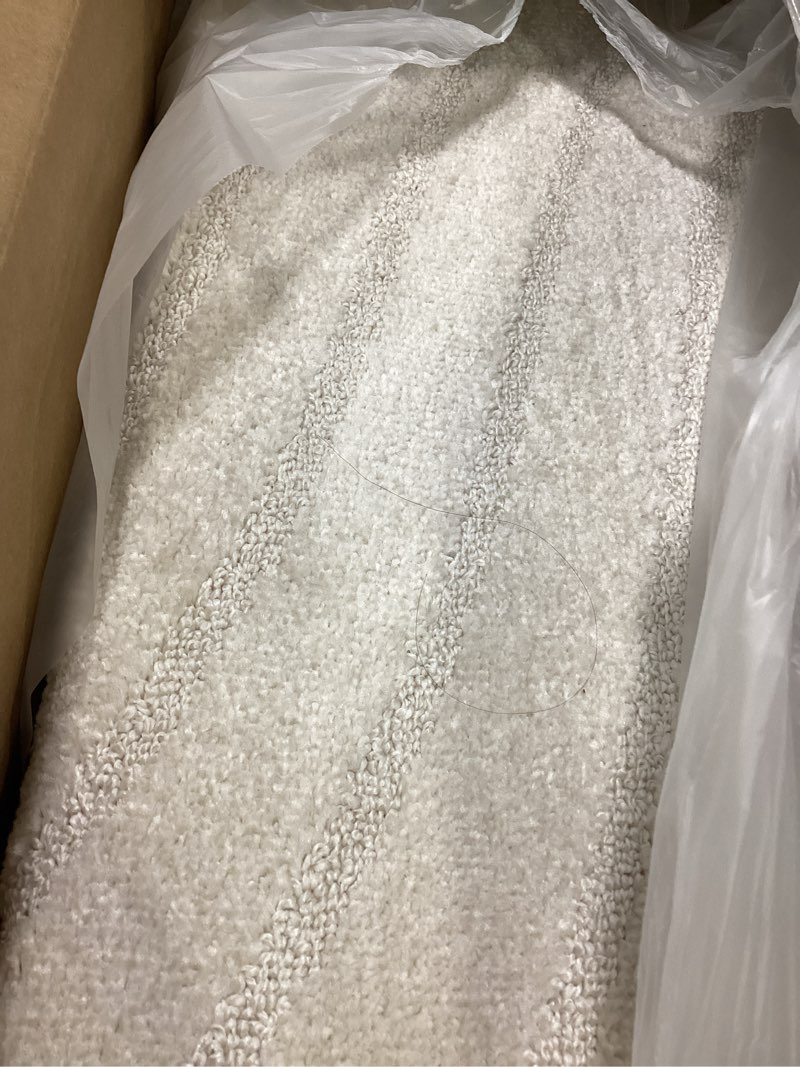 Condition photo showing Good Condition for LUXE WEAVERS Modern Geometric Wave Cream 2x8 Area Rug 2' x 8' (Runner) Cream