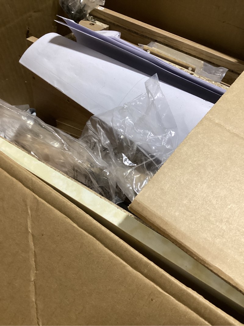 Condition photo showing As Is for Fluted Nightstand Set of 2,Modern End Table with Faux Marble Top,2 Storage Drawers Side Table,Bedside Table for Bedroom, Living Room,Curved Profile Design Furnitue,Natural Oak 2pc_oak