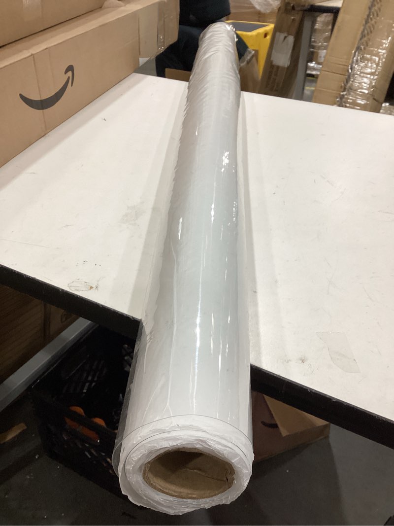 Condition photo showing Good Condition for obstal clear plastic tablecloth 60 x 102 inch, 100% waterproof oil-proof spill-proof vinyl pvc table cloth, wipeable rectangle tablecloth protector for dining table, outdoor and indoor uses, clear 102" x 60" (rectangular) clear