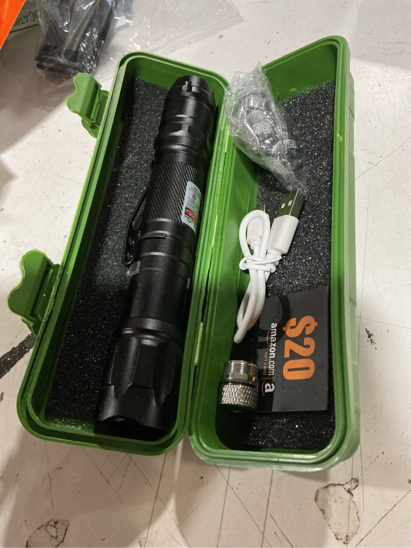 Condition photo showing Good Condition for green laser pointer, usb rechargeable, adjustable focus | portable green laser pointer for hiking, camping, astronomy and outdoor activities with convenient usb charging green 0.95inx0.95inx6.02in