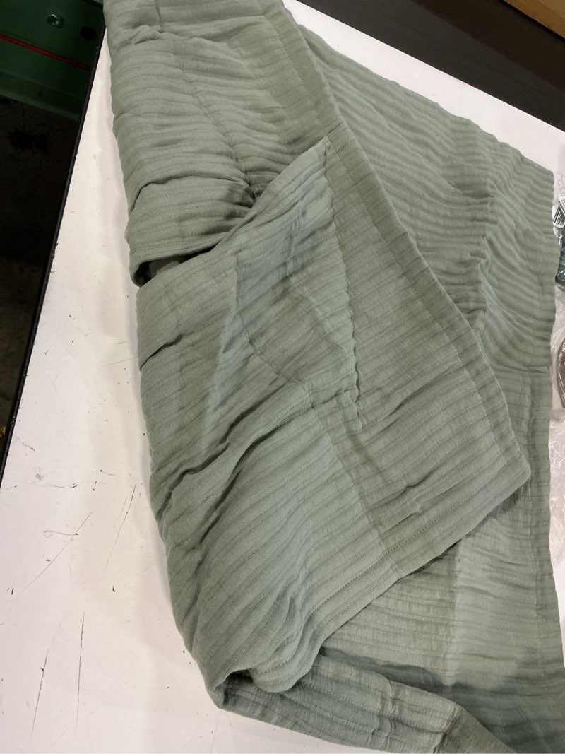 Condition photo showing As Is for quince organic cotton matelasse sham set of 1/dried sage/26x26 in