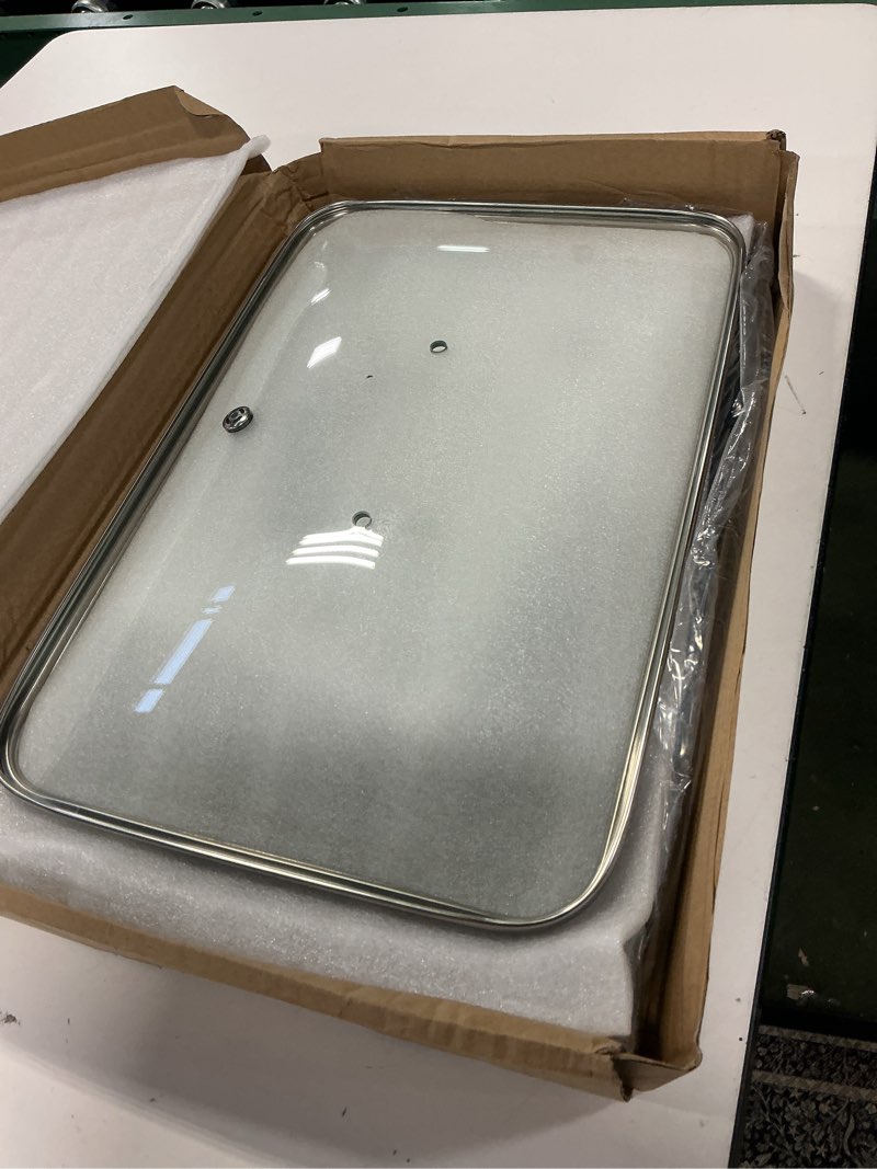 Condition photo showing Good Condition for Vayepro 2-Burner Griddle Pan with Glass Lid - Nonstick Stovetop Griddle for Gas, Glass Stove Top - Aluminum Camping Grill Pan for Pancakes, Eggs, Breakfast 16.9" x 10.2" x 1"