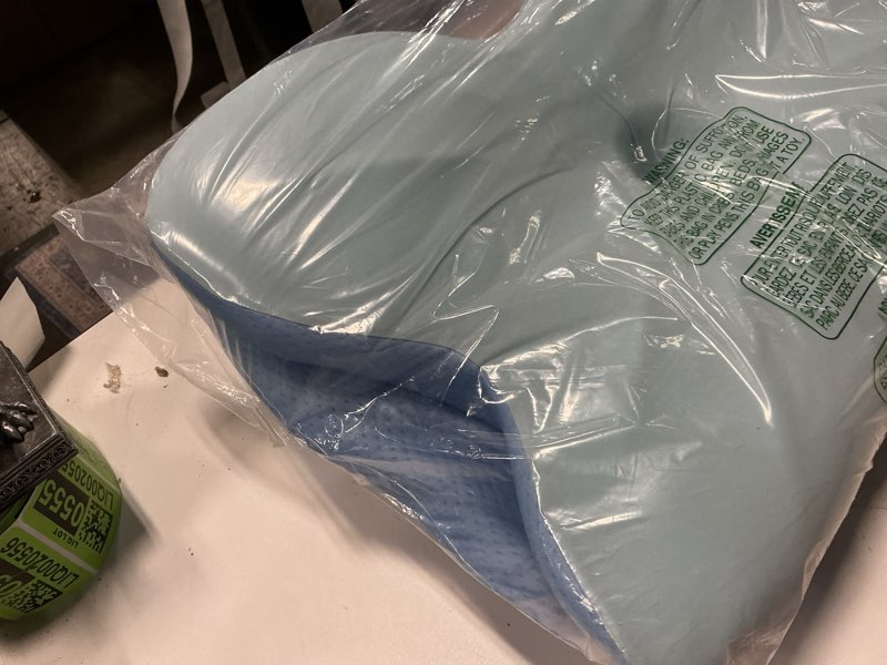 Condition photo showing Good Condition for SIMILAR TEAL Smug Cervical Neck Pillow, Cooling Ergonomic Memory Foam Pillows for Neck Pain Relief with Breathable Pillowcase, Dual Height Orthopedic Support Contour Pillow for Side, Stomach Sleepers, 