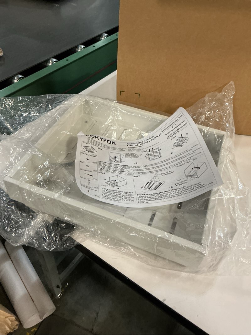 Condition photo showing Good Condition for Pull out Cabinet Organizer,Width (11"-18") and Depth (10"-13") Expandable,No Drill Adjustable Slide out Drawers for Pantry,Adhesive Roll out Shelves Short,for upper cabinet,White White (11"W-18"W)X(10"D-13"D)