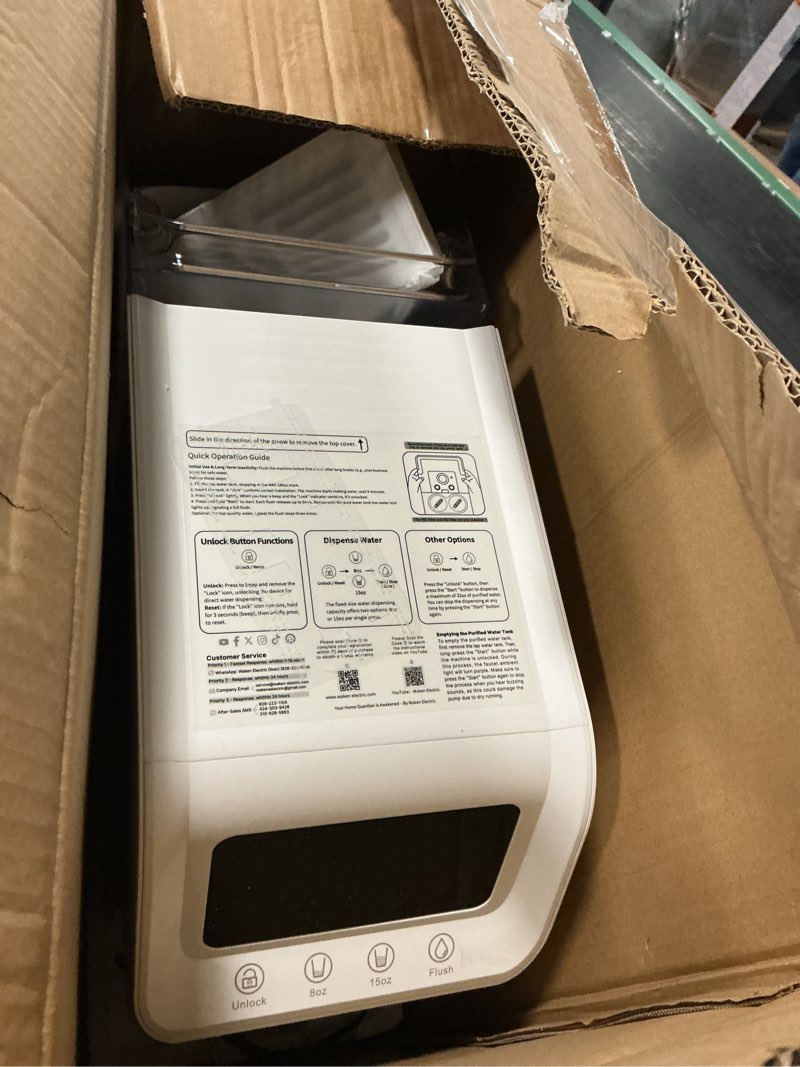 Condition photo showing As Is for waken electric c11s reverse osmosis water filtration system countertop 180oz water tank 4:1 pure to drain 8 stage ro filter no installation for home apartment condo rv arctic white