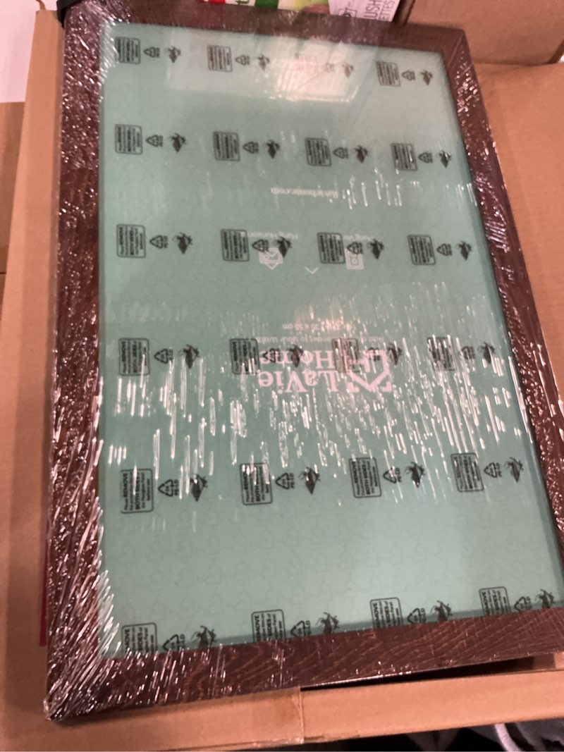 Condition photo showing New/Like New for LaVie Home 14x22 Picture Frame Brown Poster Frame, Stable and Sturdy Frame and Polished Plexiglass, Horizontal and Vertical Format of The Walls 1 Pack 14x22 Brown